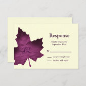 Automne Monogramme RSVP (violet) (Devant / Derrière)