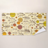 Automne. Motif sans couture avec forêt, dos d'auto (Serviette de bain)