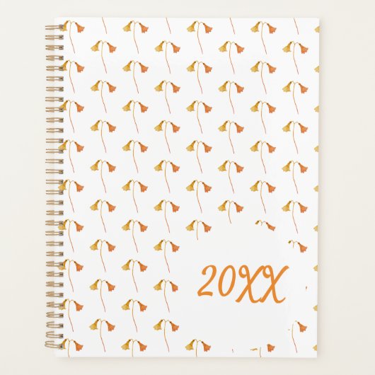 Automne Orange Aquarelle Fleurs sauvages botanique (Devant)