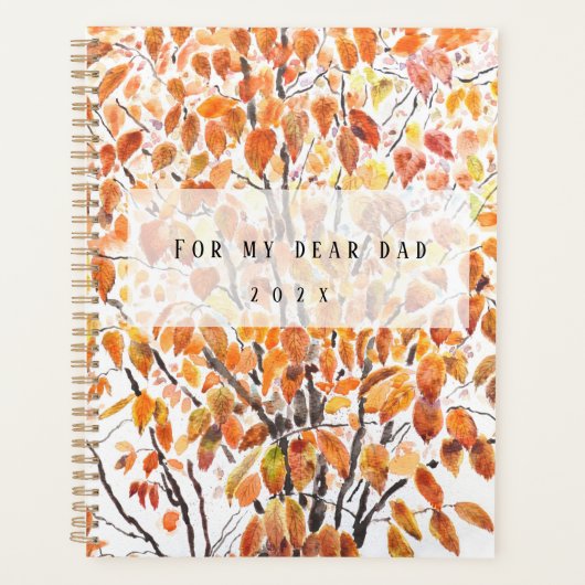 Automne Orange bouleau feuille aquarelle (Devant)