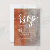 Automne Orange Grey Aquarelle Mariage simple RSVP (Devant)