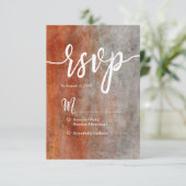Automne Orange Grey Aquarelle Mariage simple RSVP (Debout devant)