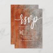 Automne Orange Grey Aquarelle Mariage simple RSVP (Devant / Derrière)