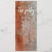 Automne Orange Grey Programme de mariage d'aquarel (Dos)