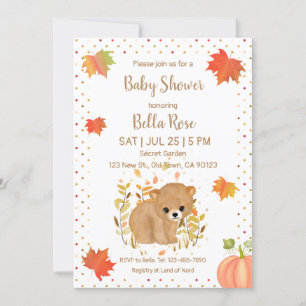Automne ours Bébé Douche Invitations