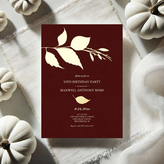 Automne part 50e anniversaire Invitations
