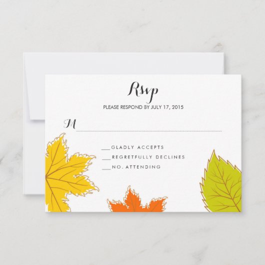Automne part Mariage RSVP (Devant)