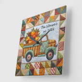 Automne Pays Récolte Récolte Camion Horloge murale (Angle)