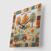 Automne Pays Russe Pickup Truck Wall Horloge (Angle)