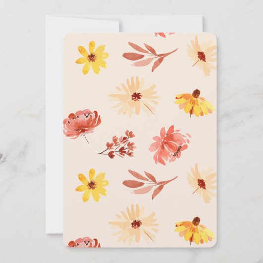 Automne Petite Fleur Fleur sauvage Invitation Anni (Dos)