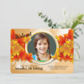 Automne Photo Anniversaire Invitation (Debout devant)