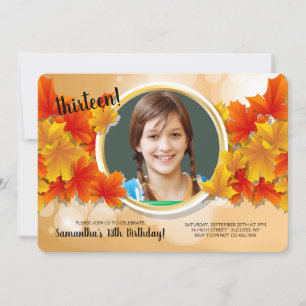 Automne Photo Anniversaire Invitation