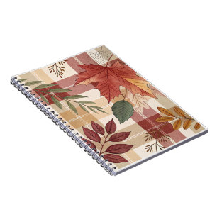 Automne Plaid & Feuille Carnet photo Spiral conf