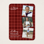 Automne Plaid Funeral 3 Photo Memorial Prière Card (Devant)