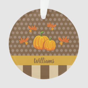 Automne Polka Citrouille avec nom de famille Noël