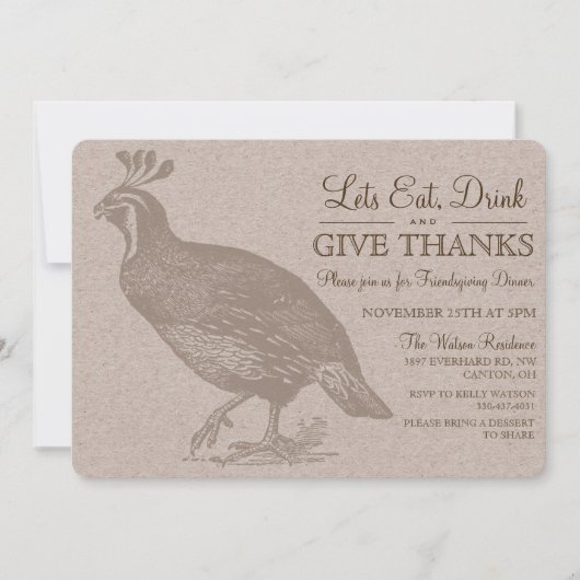 Automne Potluck Friendsgiving Invitation (Devant)