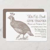 Automne Potluck Friendsgiving Invitation (Devant / Derrière)