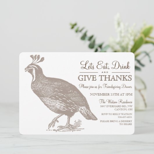 Automne Potluck Friendsgiving Invitation (Debout devant)