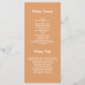 Automne Programmes de mariage rustique (Dos)