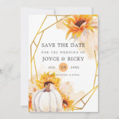 Automne Pumpkin Save The Date Invitation de mariag (Devant)