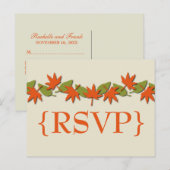 Automne Quitte Bordure Carte postale RSVP, Orange/ (Devant / Derrière)