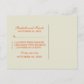 Automne Quitte Bordure Carte postale RSVP, Orange/ (Dos)