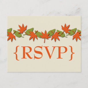 Automne Quitte Bordure Carte postale RSVP, Orange/