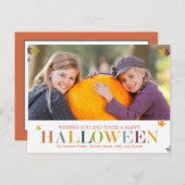 Automne quitte la carte postale Carte photo Hallow (Devant / Derrière)