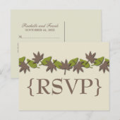 Automne Quitte la frontière Carte postale RSVP, Br (Devant / Derrière)