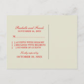 Automne Quitte la frontière Carte postale RSVP, Ro (Dos)