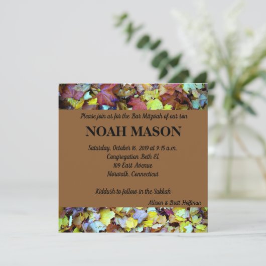 Automne quitte Mitzvah Invitation (Debout devant)