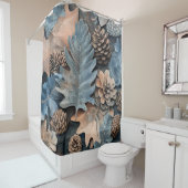 Automne rideau de douche Chêne Feuilles et cônes d (En situation)