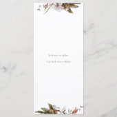 Automne Romance Arch Floral Mariage Menu (Dos)
