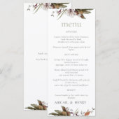 Automne Romance Arch Floral Mariage Menu (Devant / Derrière)
