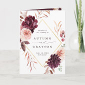 Automne Romance Bourgogne Mariage Programme plié (Devant)