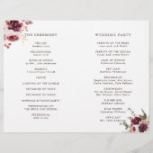Automne Romance Élégant Programme de Mariage Bourg (Dos)