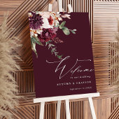 Automne Romance Floral Mariage Affiche de bienvenu
