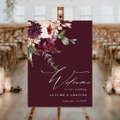Automne Romance Floral Mariage Affiche de bienvenu