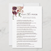Automne Romance Passez la carte Poem Bridal Game C (Devant)