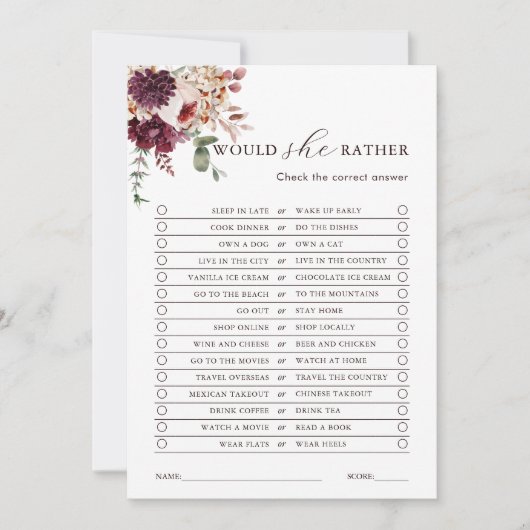 Automne Romance Plutôt Carte Modifiable (Devant)