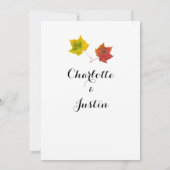 Automne Rouge Golden Reply Dîner Invitation (Dos)