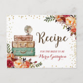 Automne Rouge Marsala Voyage Thème Recette Carte (Devant)