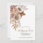 Automne Rouille Florale Thanksgiving Invitation (Devant)