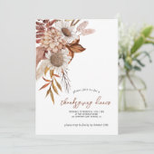 Automne Rouille Florale Thanksgiving Invitation (Debout devant)