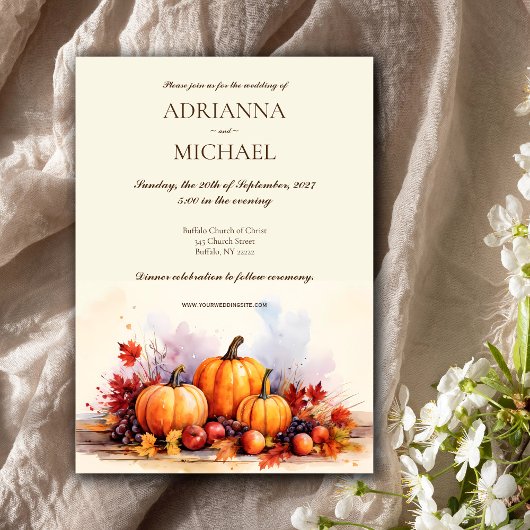 Automne Russe Citrouille Faire-part de mariage