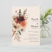 Automne Russe Floral Boho Faire-part de mariage (Debout devant)