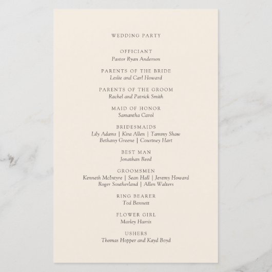 Automne Rustique Automne Floral Foliage Programme (Dos)