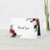 Automne Rustique Bourgogne Mariage Carte de remerc (Devant)