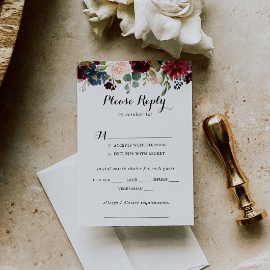 Automne Rustique Calligraphie Mariage Menu Choix R
