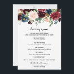 Automne Rustique Éblouissant Burgundy Kissing Menu<br><div class="desc">Cet automne,  un menu de baisers bordeaux éblouissant et rustique est parfait pour une réception de mariage moderne. Le design est composé de fleurs bordeaux,  rouges,  navales,  bleues et rousses rayonnantes et gracieuses peintes à la main,  inspirant la beauté naturelle.</div>